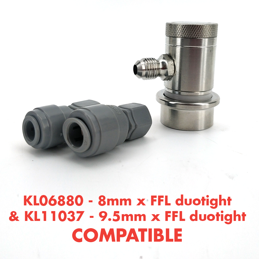 Stainless Ball Lock Disconnect - MFL Threaded (Grey/Gas)