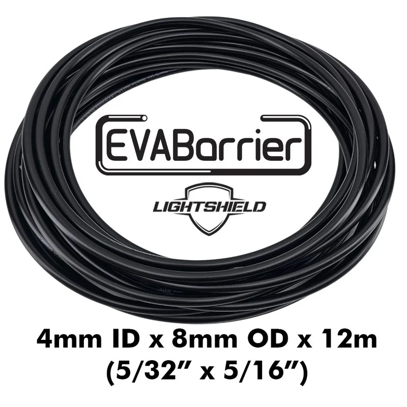 Black Lightshield EVABarrier 4mm ID x 8mm OD x 12m Roll - Double Wall EVA