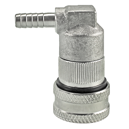 STAINLESS BALL LOCK DISCONNECT - BARB (BLACK/LIQUID)