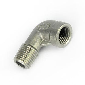 STAINLESS ANGLE / ELBOW MALE TO FEMALE 1/4 INCH BSP