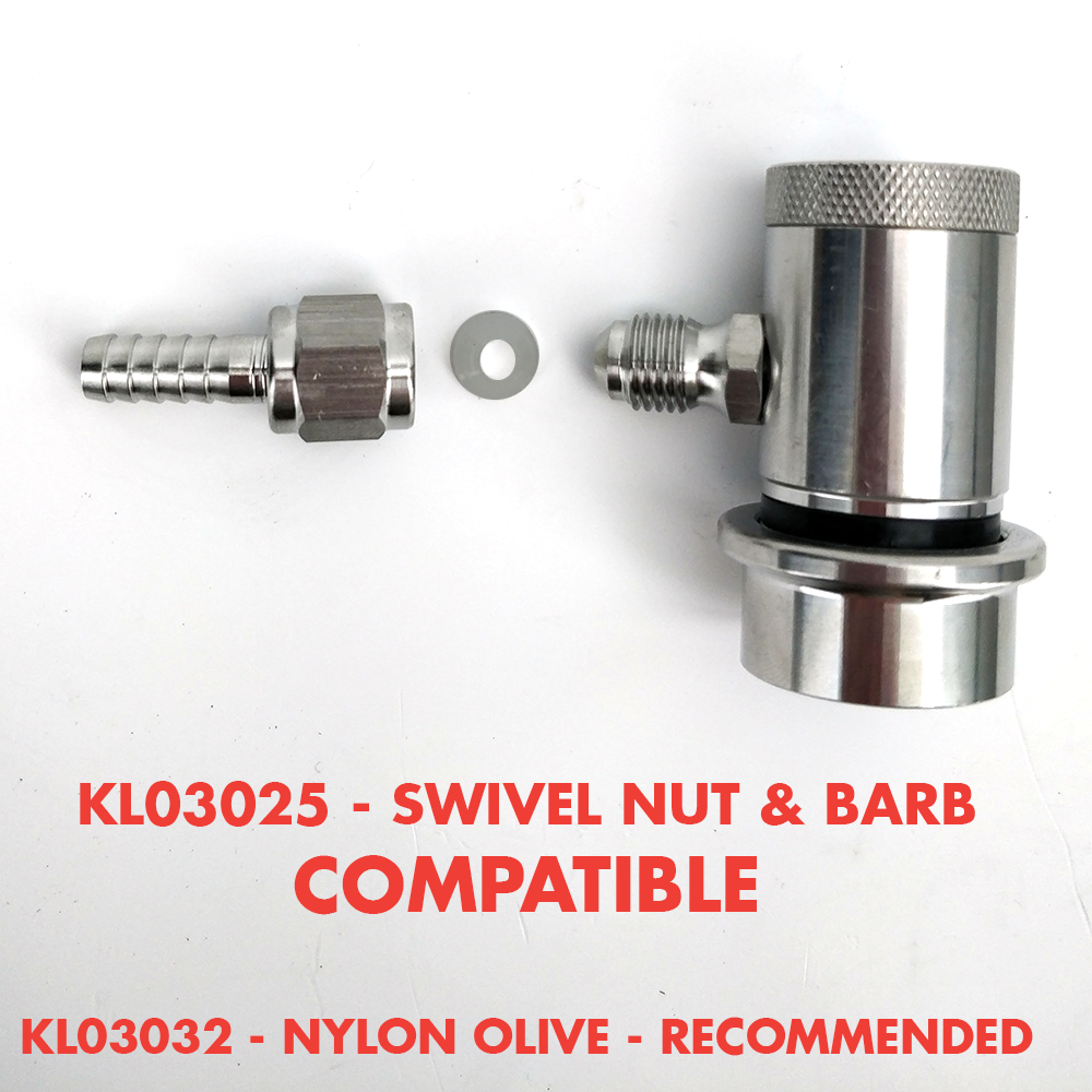 Stainless Ball Lock Disconnect - MFL Threaded (Black/Liquid)