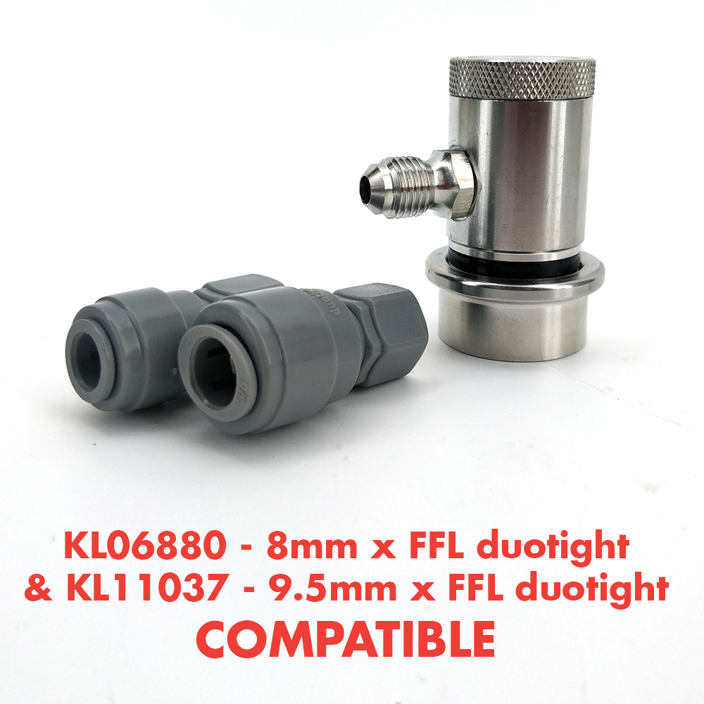 Stainless Ball Lock Disconnect - MFL Threaded (Black/Liquid)