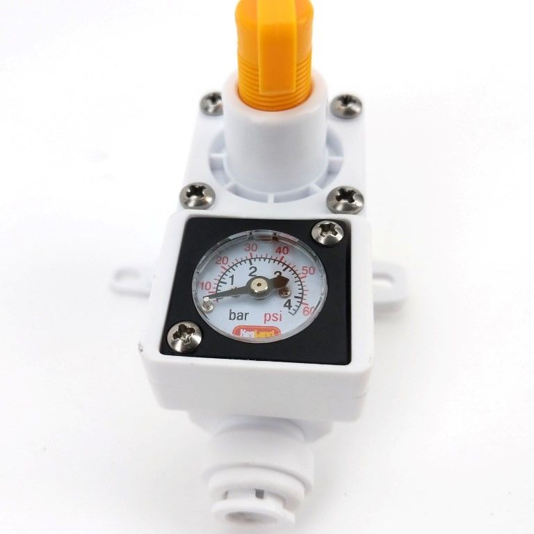 Duotight Inline Regulator - With integrated gauge for water or gas - 8mm (5/16" Push In)